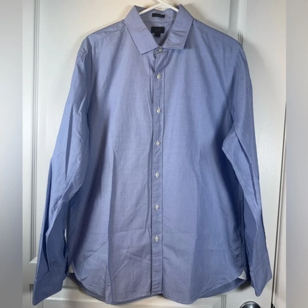 J Crew Ludlow Premium Fine Dress Shirt Fairweather Blue Size Large NWOT #2073